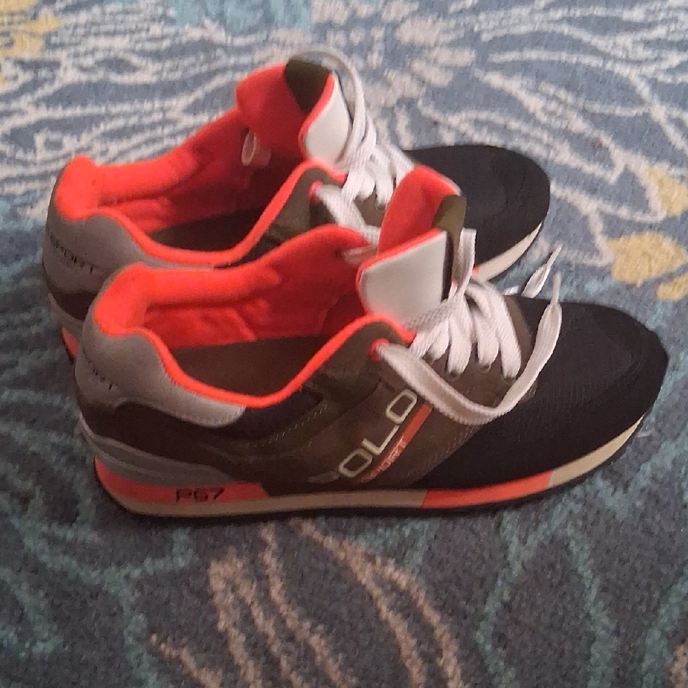Polo by Ralph Lauren Black and Orange Retro Sneakers
